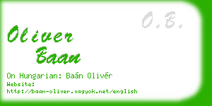 oliver baan business card